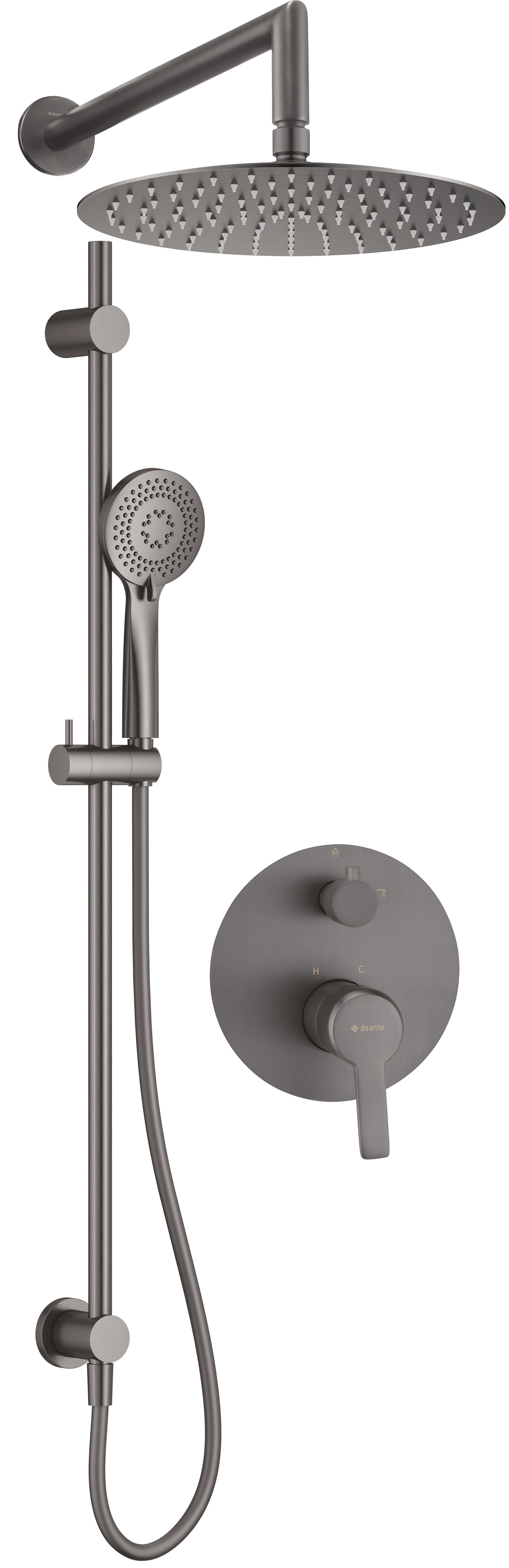 Zestaw prysznicowy podtynkowy z drążkiem - z głowicą prysznicową - NAC_D6QP - Główne zdjęcie produktowe