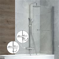 Shower column, with bathtub mixer, thermostatic - movable spout - NAC_01GT - Zdjęcie produktowe
