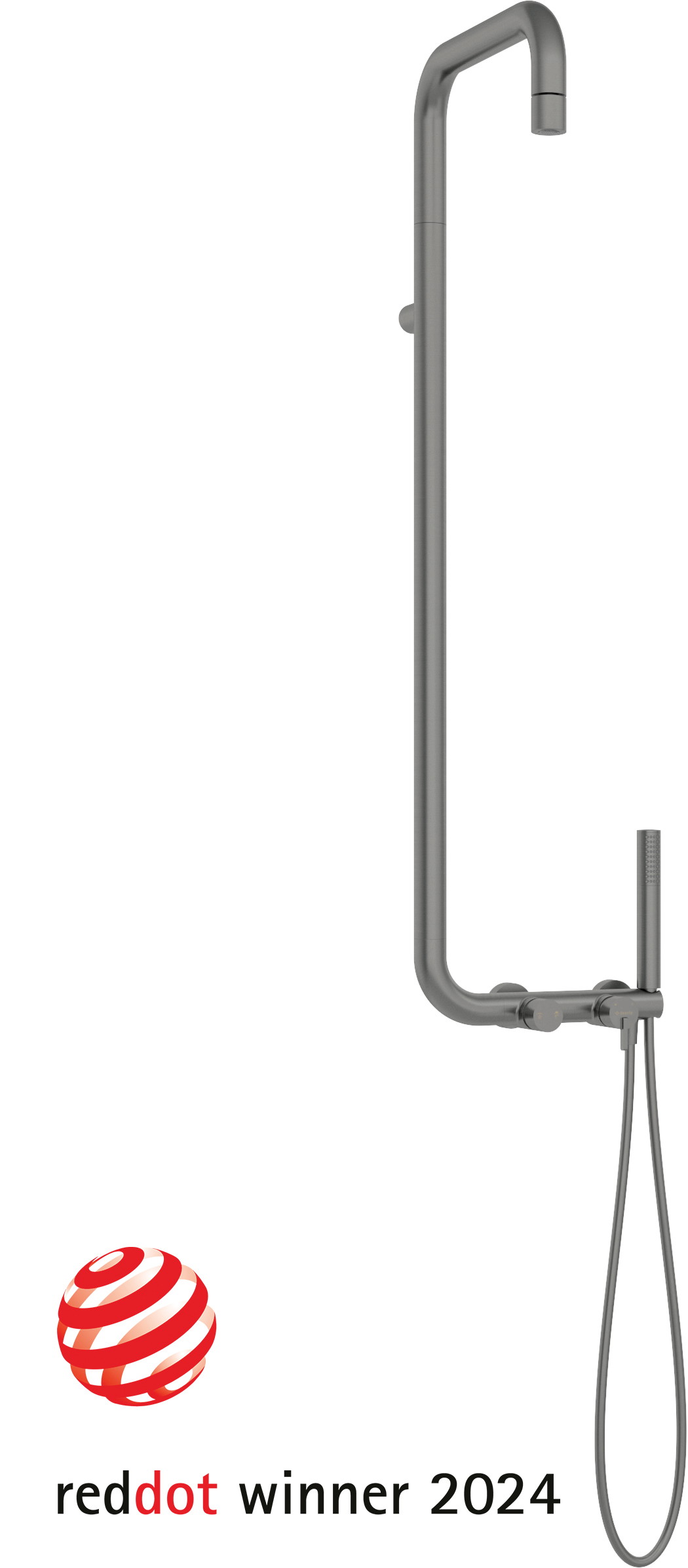 SILIA Shower column, with shower mixer - titanium - NQS_D4XM - Deante