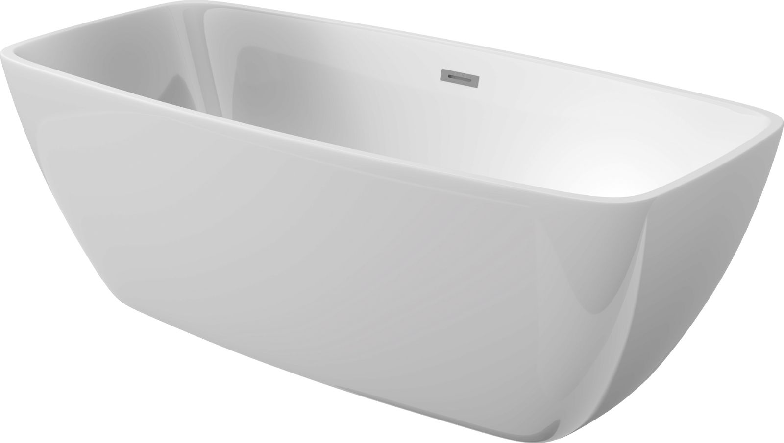 Acrylic bathtub, freestanding, rectangular - 170 cm - KDM_017W - Główne zdjęcie produktowe