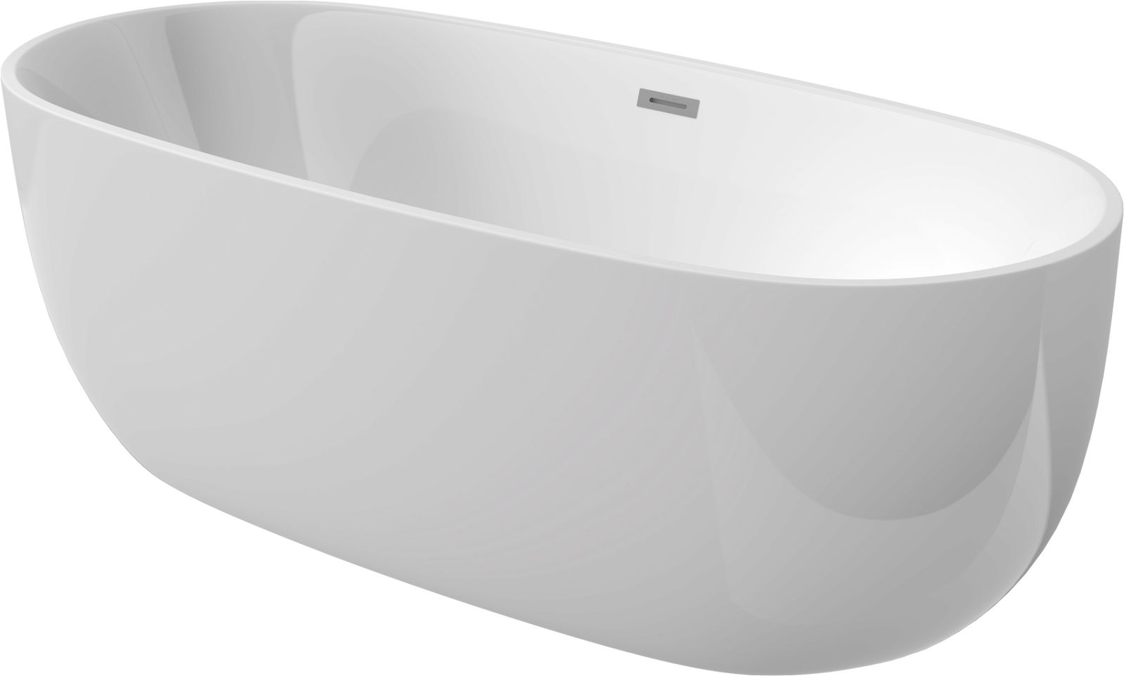 Acrylic bathtub, freestanding, oval - 150 cm - KDU_015W - Główne zdjęcie produktowe