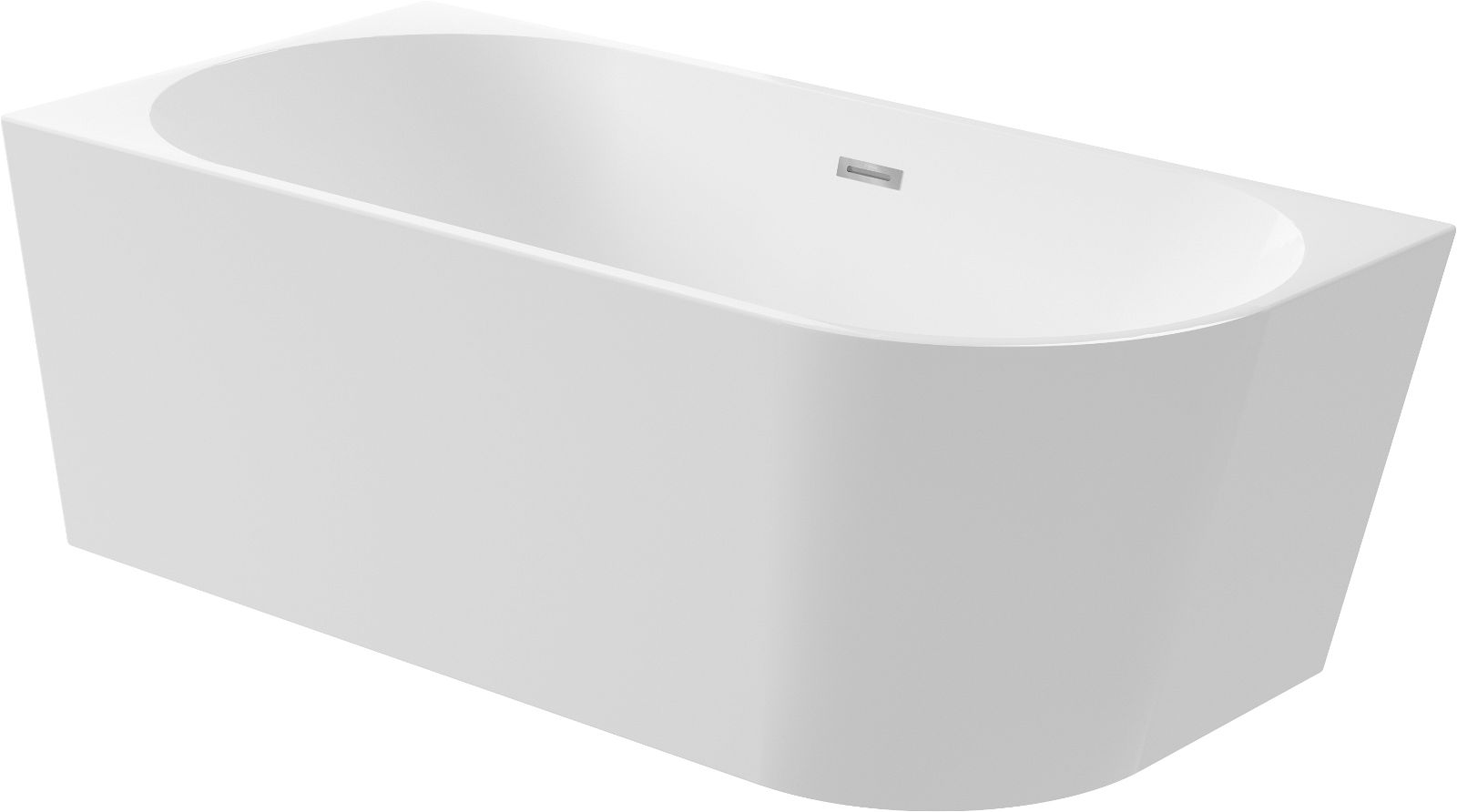 Acrylic bathtub, corner/free-standing, left - 150 cm - KDS_015L - Główne zdjęcie produktowe