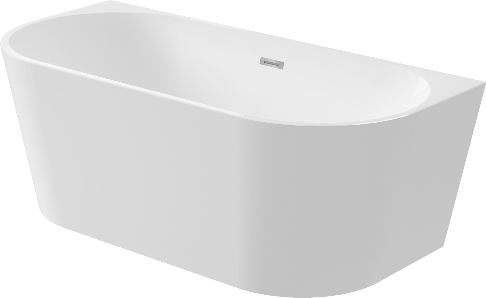 Acrylic bathtub, back-to-wall/freestanding - 170 cm - KDS_017W - Główne zdjęcie produktowe