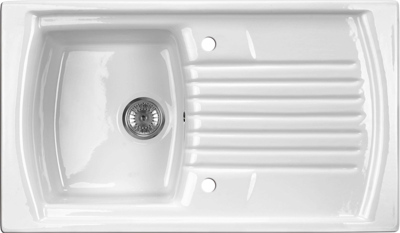Ceramic sink, 1-bowl with drainer - ZCL_611N - Główne zdjęcie produktowe