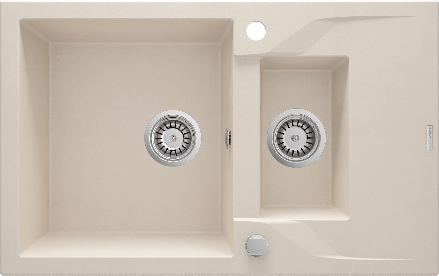 Гранітна кухонна раковина, 1.5-камерний з сушаркою - ZQN_5513 - Główne zdjęcie produktowe