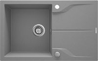 Гранітна кухонна раковина, 1-камерний з сушаркою - монтується на одному рівні зі стільницею - ZQN_S11F - Główne zdjęcie produktowe