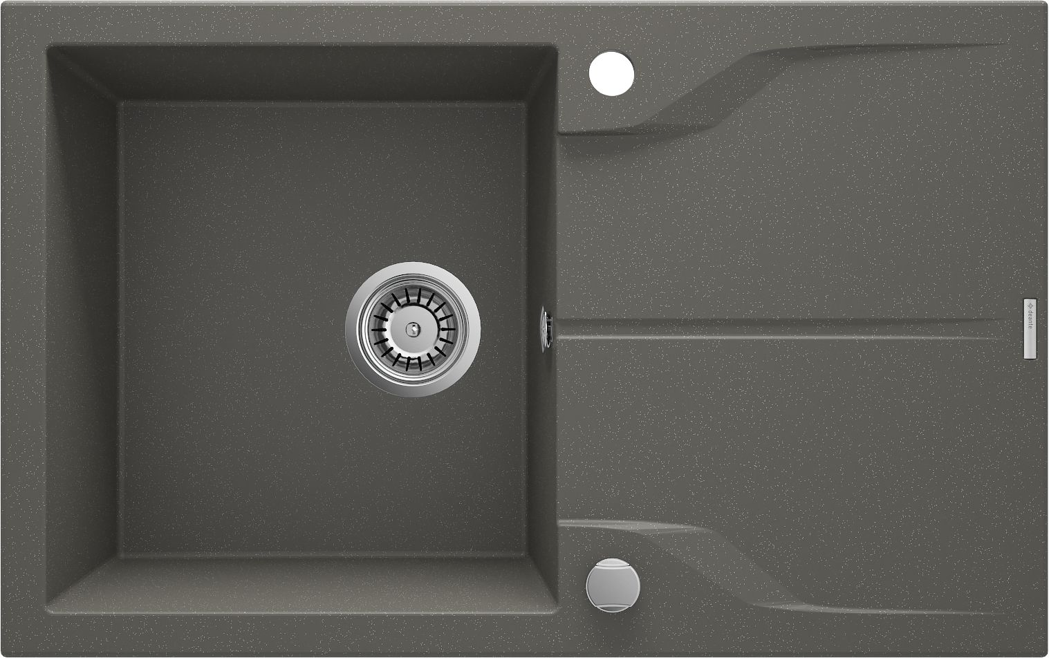 Гранітна кухонна раковина, 1-камерний з сушаркою - монтується на одному рівні зі стільницею - ZQN_T11F - Główne zdjęcie produktowe