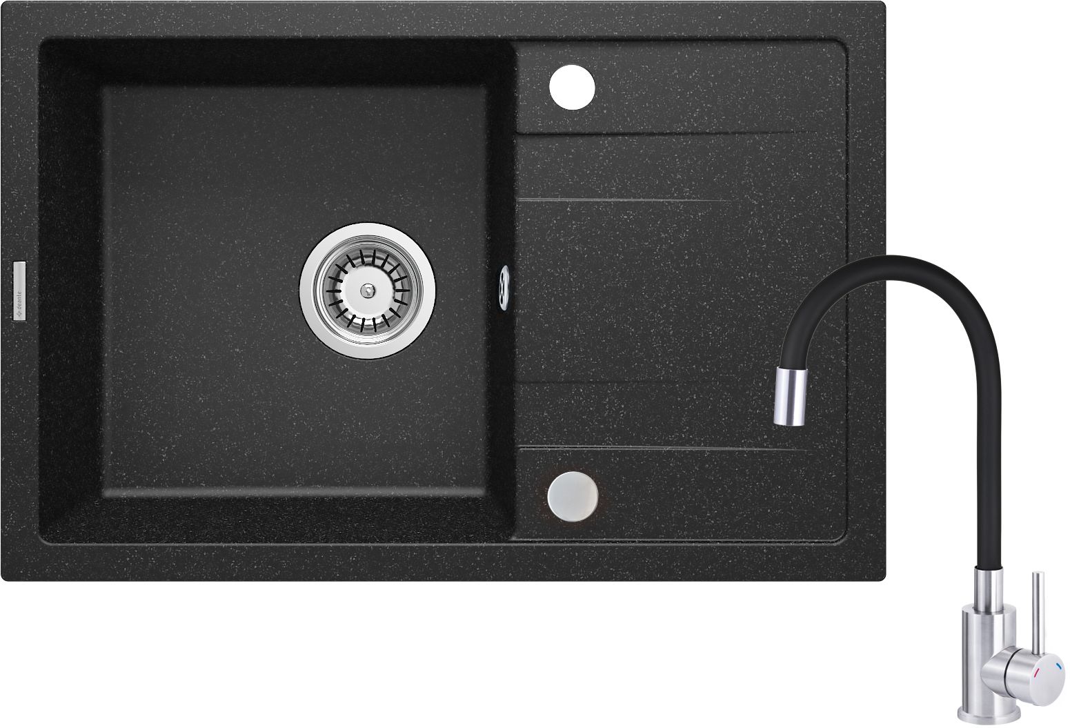 Granitspülbecken mit Armatur, flexibler Auslauf - ZRCP2113 - Główne zdjęcie produktowe