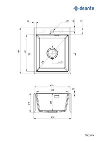 Granite sink, 1-bowl - ZQE_T104 - Zdjęcie produktowe