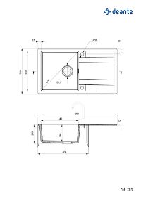 Гранітна кухонна раковина, 1-камерний з сушаркою - ZQE_N113 - Zdjęcie produktowe