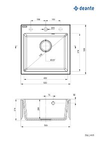 Granite sink, 1-bowl - ZQJ_T103 - Zdjęcie produktowe