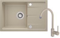 Гранітна кухонна раковина зі змішувачем, 1-камерний з сушаркою - ZRDA7113 - Główne zdjęcie produktowe