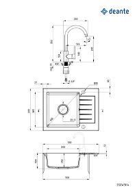 Granitspülbecken mit Armatur, 1-Becken mit Abtropffläche - ZQZA511A - Zdjęcie produktowe