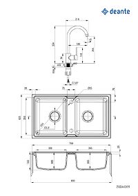 Granite sink with tap, 2-bowl - ZQZA7203 - Zdjęcie produktowe