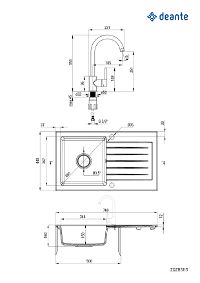 Granitspülbecken mit Armatur, 1-Becken mit Abtropffläche - ZQZVN113 - Zdjęcie produktowe