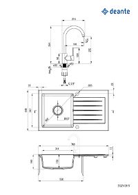 Granitspülbecken mit Armatur, 1-Becken mit Abtropffläche - ZQZV7113 - Zdjęcie produktowe