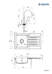 Lavello in granito con rubinetto, 1-vaschetta con gocciolatoio - ZQZV5113 - Zdjęcie produktowe