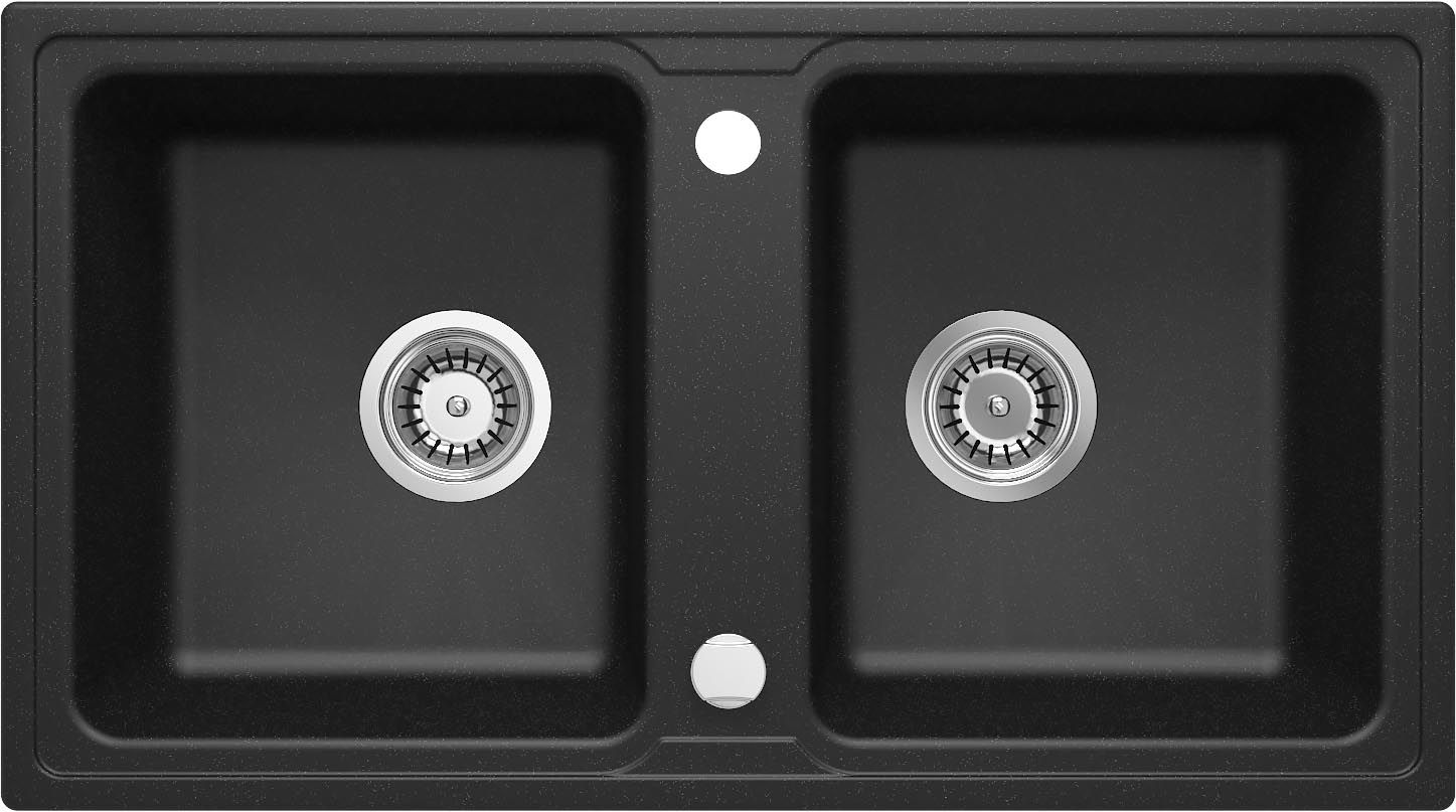 Гранітна кухонна раковина, 2-камерний - ZQZ_G203 - Główne zdjęcie produktowe