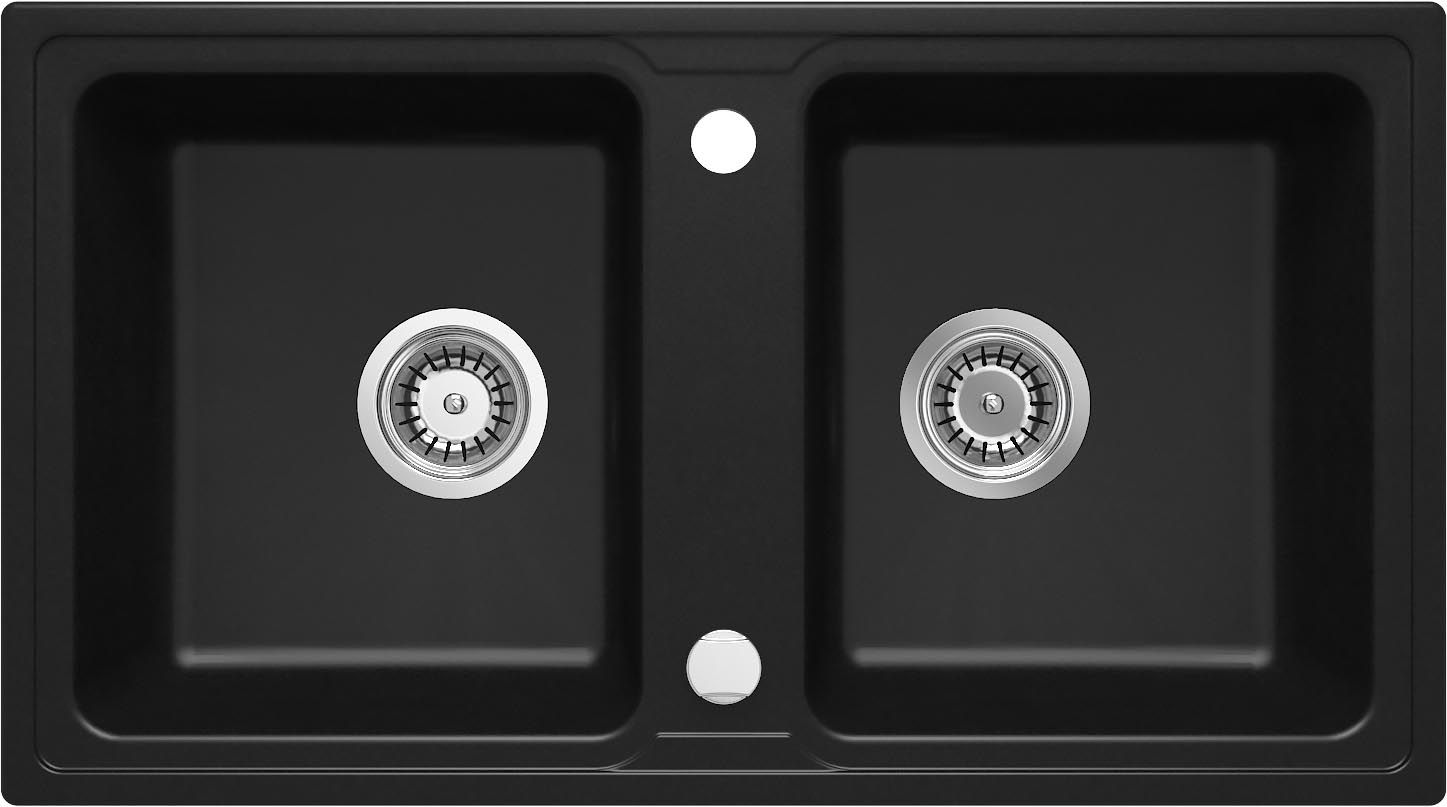 Granite sink, 2-bowl - ZQZ_N203 - Główne zdjęcie produktowe
