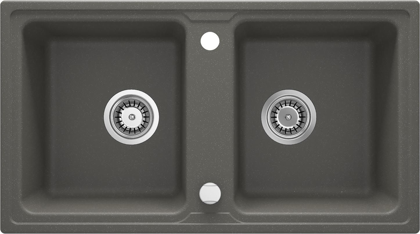 Granite sink, 2-bowl - ZQZ_T203 - Główne zdjęcie produktowe