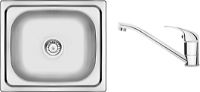Steel sink with tap, 1-bowl - ZENA0103 - Główne zdjęcie produktowe