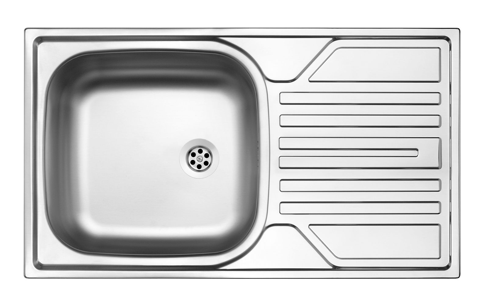 Steel sink, 1-bowl with drainer - 2" drain - ZEL_3110 - Główne zdjęcie produktowe