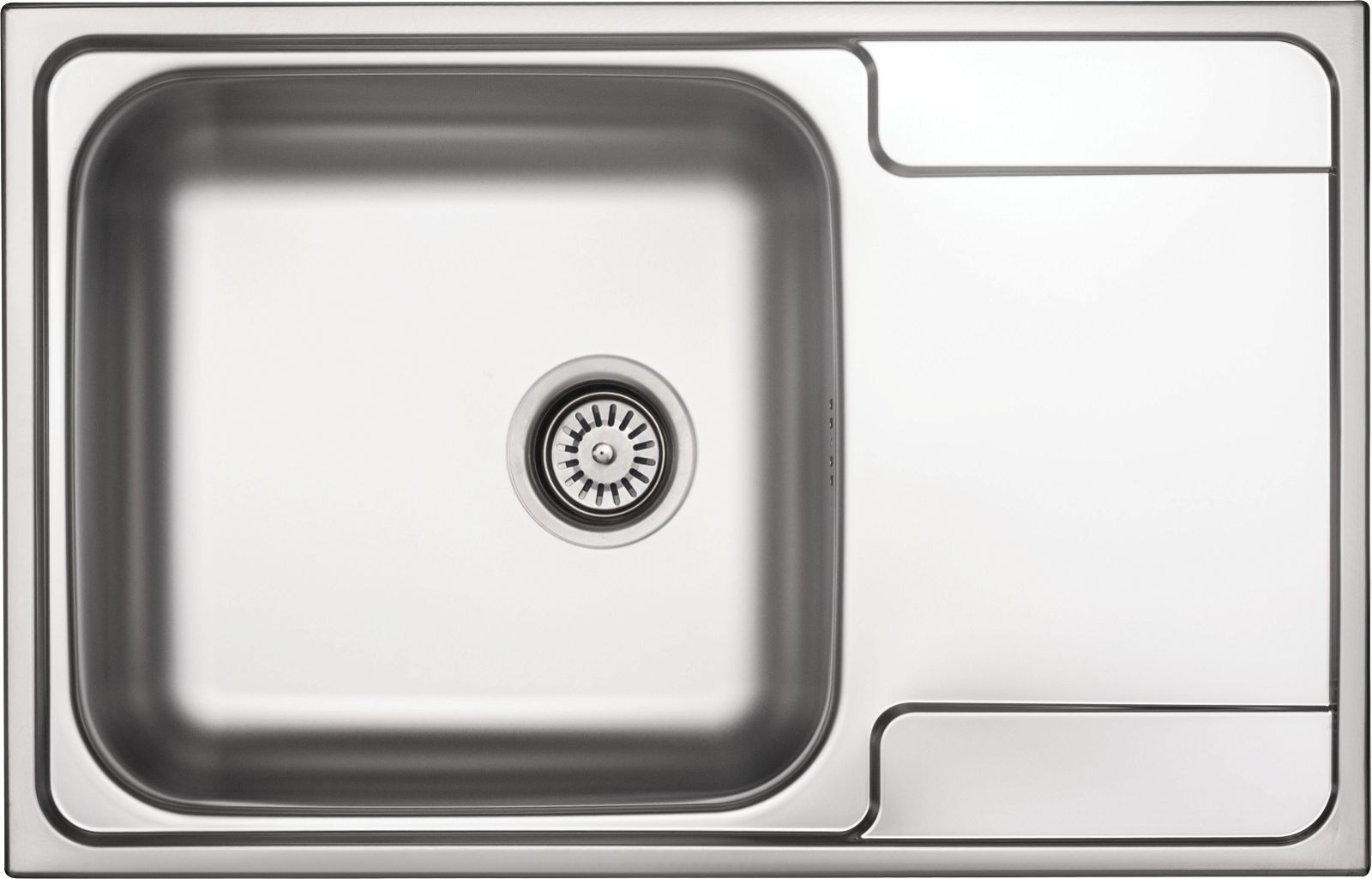 Steel sink, 1-bowl with drainer - ZEO_011C - Główne zdjęcie produktowe