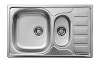 Steel sink, 1.5-bowl with drainer - ZEO_3513 - Główne zdjęcie produktowe