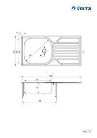 Steel sink, 1-bowl with drainer - 2" drain - ZEL_3110 - Zdjęcie produktowe