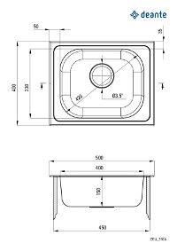 Steel sink, 1-bowl - ZEU_310A - Zdjęcie produktowe