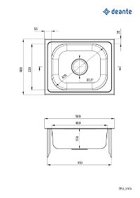 Steel sink, 1-bowl - ZEU_010A - Zdjęcie produktowe