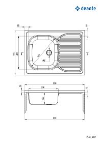 Steel sink, 1-bowl with drainer, on the right side - lay-on - ZM6_311P - Zdjęcie produktowe