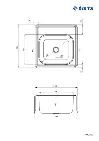 Steel sink, 1-bowl - ZMU_0100 - Zdjęcie produktowe