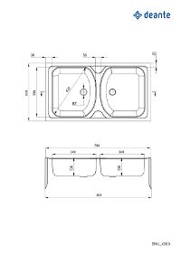 Steel sink, 2-bowl - ZMU_0200 - Zdjęcie produktowe