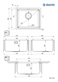 Steel sink, 1-bowl - ZPE_010A - Zdjęcie produktowe
