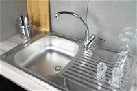 Steel sink, 1-bowl with drainer - lay-on - ZM5_3110 - Zdjęcie produktowe