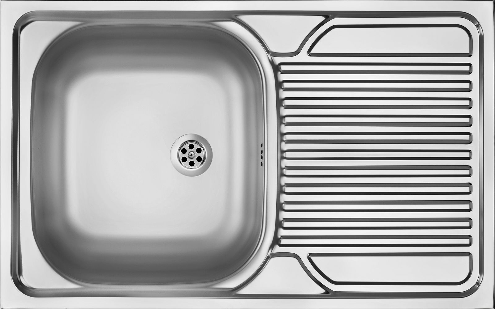 Steel sink, 1-bowl with drainer - lay-on - ZM5_3110 - Główne zdjęcie produktowe
