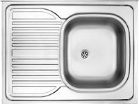 Steel sink, 1-bowl with drainer, on the left side - lay-on - ZM6_311L - Główne zdjęcie produktowe
