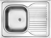 Steel sink, 1-bowl with drainer, on the right side - lay-on - ZM6_311P - Główne zdjęcie produktowe