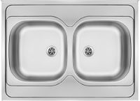 Steel sink, 2-bowl - lay-on - ZM6_320N - Główne zdjęcie produktowe