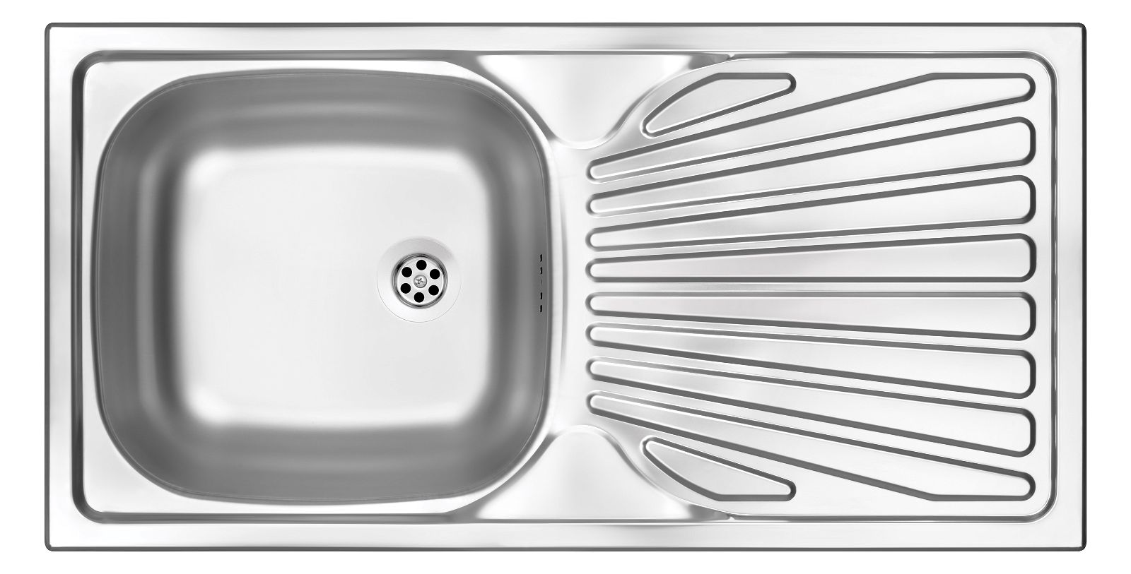 Steel sink, 1-bowl with drainer - ZMU_011B - Główne zdjęcie produktowe