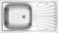 Steel sink, 1-bowl with drainer - ZMU_0110 - Główne zdjęcie produktowe