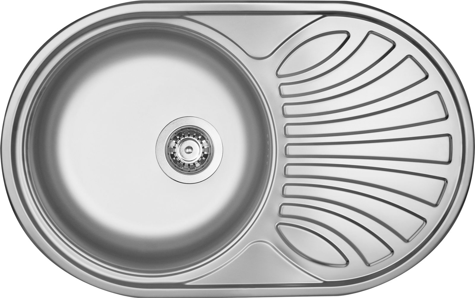 Steel sink, 1-bowl with drainer - ZEU_011B - Główne zdjęcie produktowe