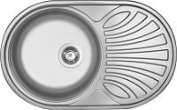 Steel sink, 1-bowl with drainer - ZEU_011B - Główne zdjęcie produktowe