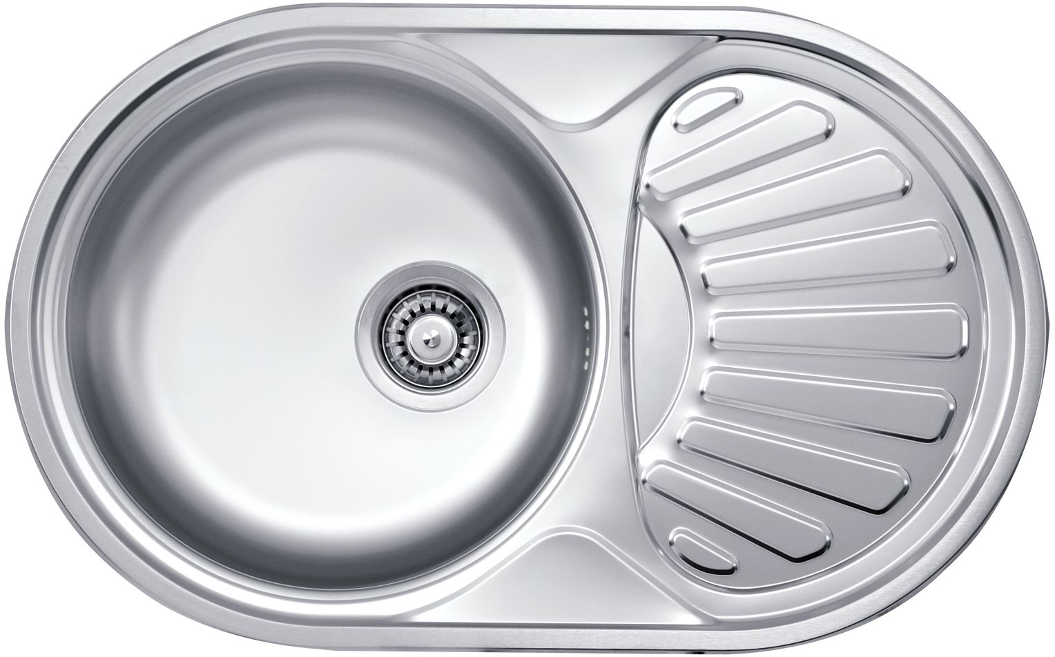 Steel sink, 1-bowl with drainer - ZEU_311B - Główne zdjęcie produktowe