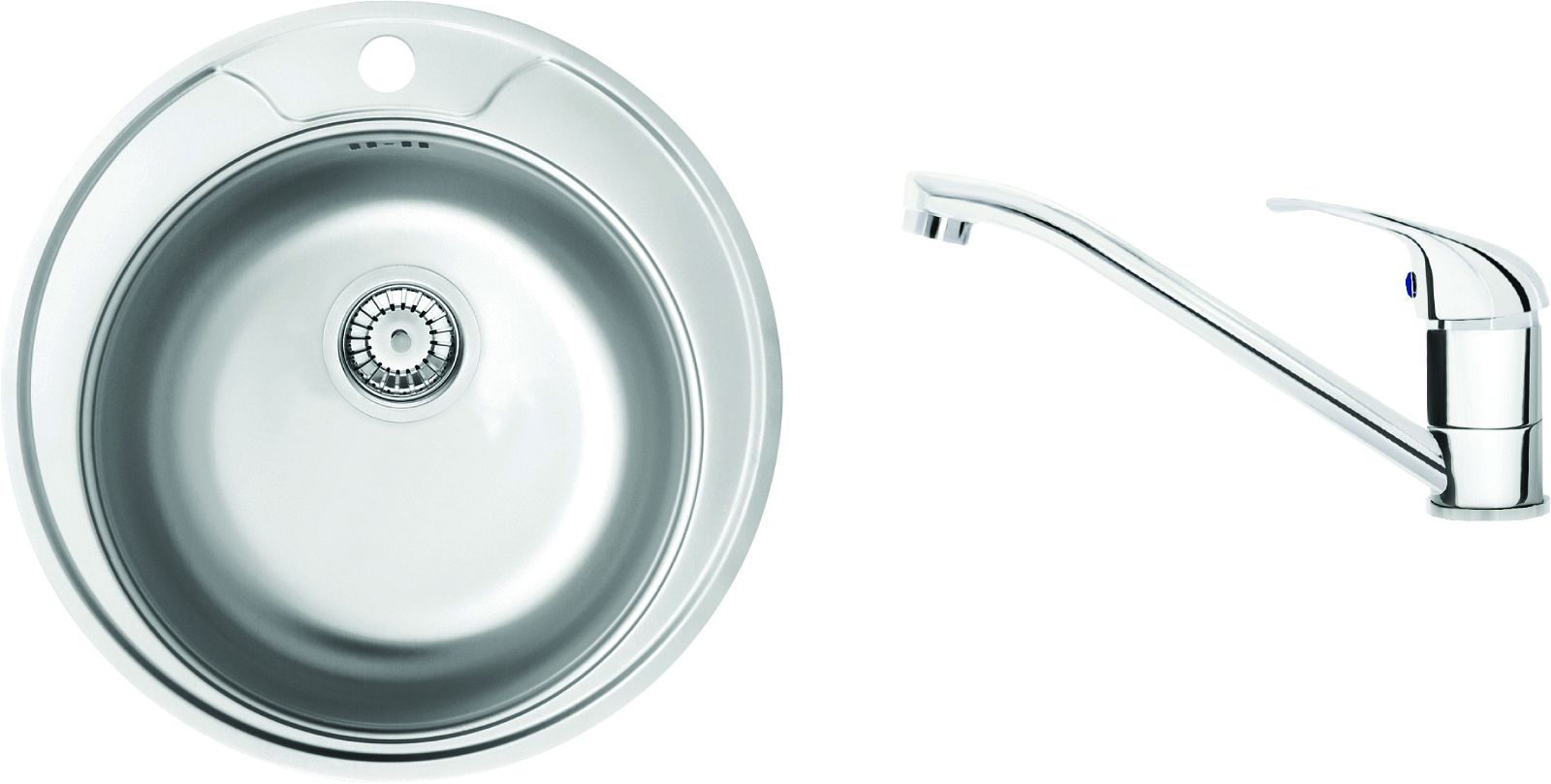 Steel sink with tap, 1-bowl - ZHCA0813 - Główne zdjęcie produktowe