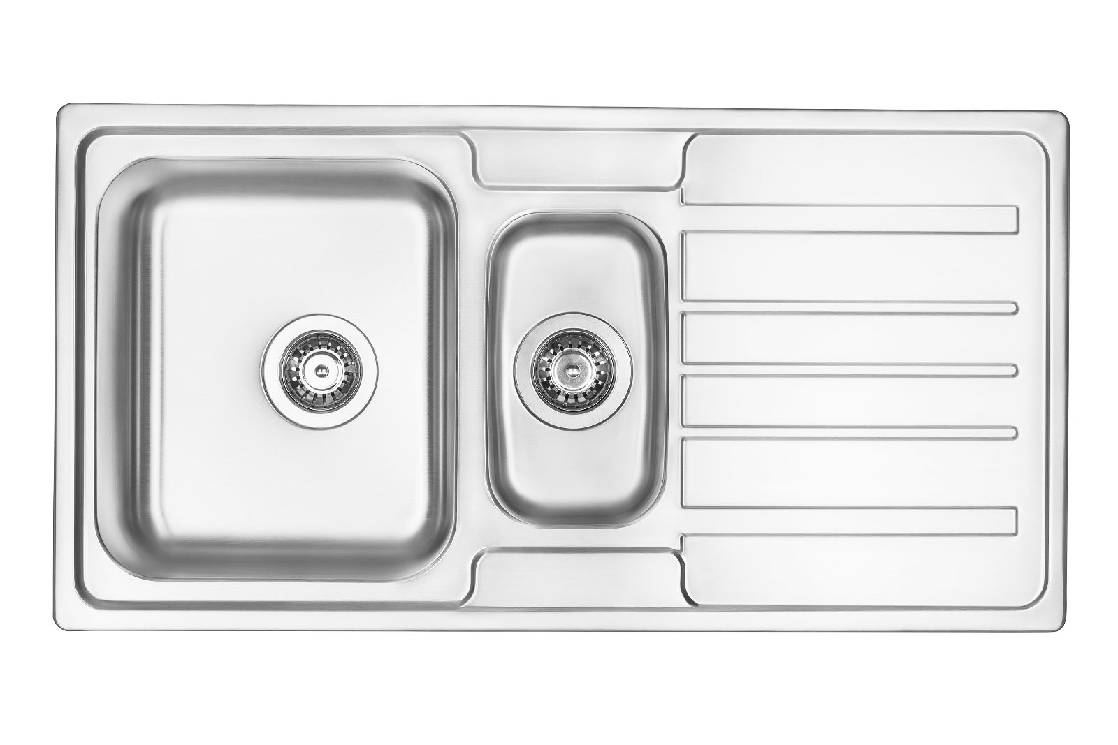 Steel sink, 1.5-bowl with drainer - ZPV_0513 - Główne zdjęcie produktowe