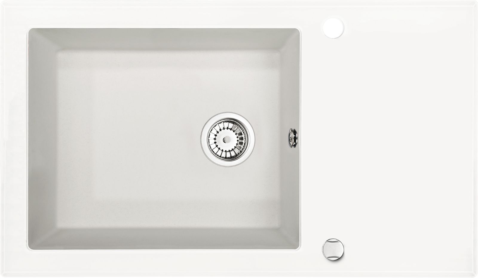 Glass-granite sink, 1-bowl with drainer - ZSC_AW2C - Główne zdjęcie produktowe