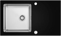 Glass-steel sink, 1-bowl with drainer - ZSP_0X2C - Główne zdjęcie produktowe