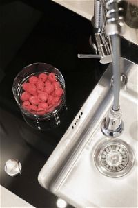 Glass-steel sink, 1-bowl with drainer - ZSP_0X2C - Zdjęcie produktowe